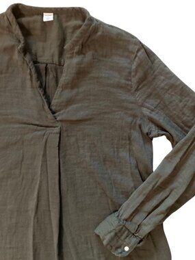 Women's OLD NAVY Long-Sleeve Split Neck Tunic Top OLIVE GREEN Large Tall